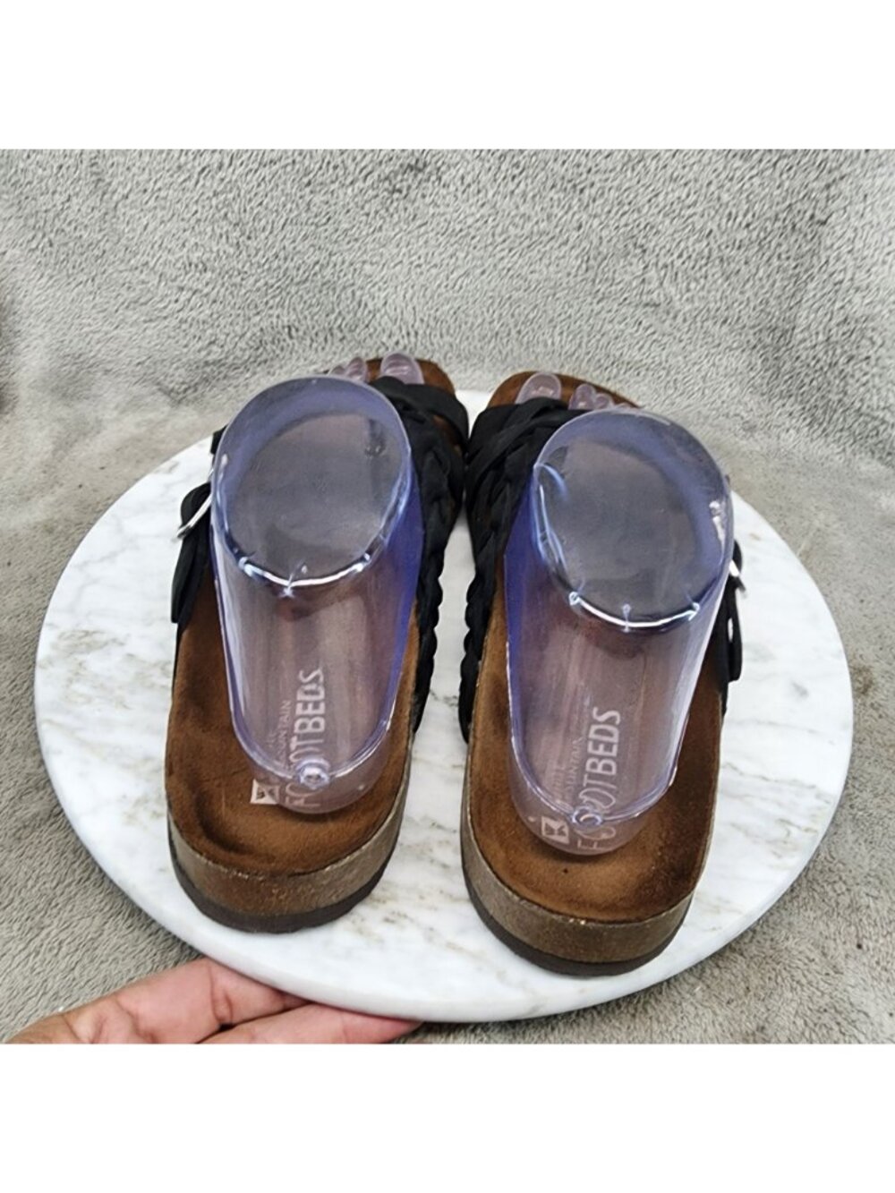 White Mountain Shoes Womens Size 8 Harrington Black Leather Sandals *NWOT* - Picture 7 of 13